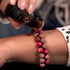 Jaspe océanique fuchsia | Bronze à canon | Bracelet Diffuseur Pierre de Lave